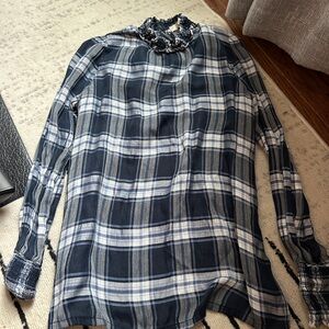 Plaid Long Sleeve Blouse